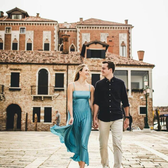 couple strolling the promenade