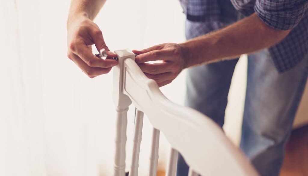 dad building a crib