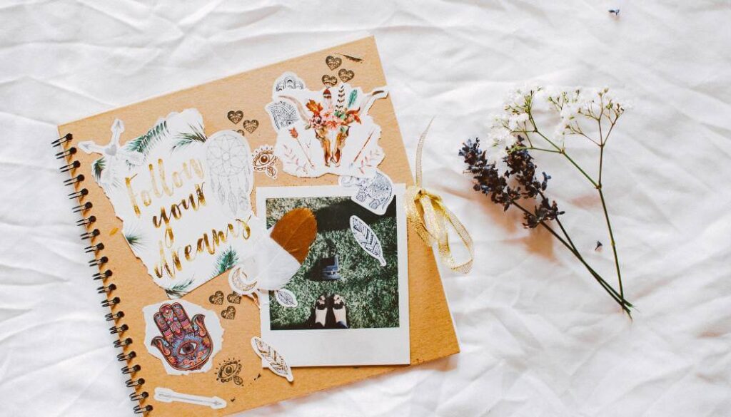 feminine creative scrapbook