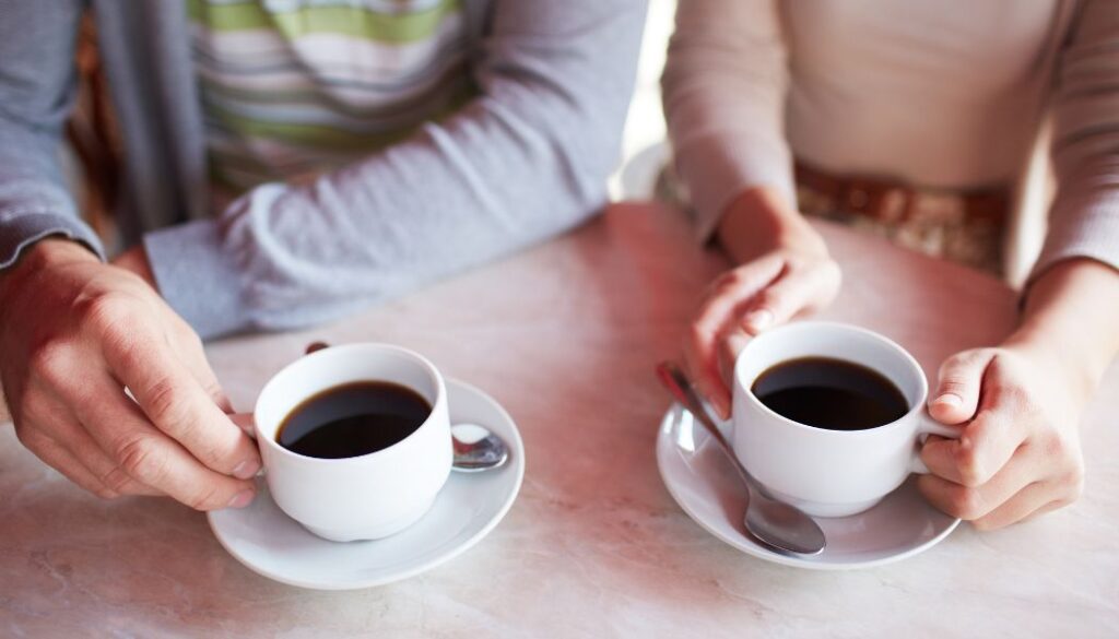 couple drinking morning coffee