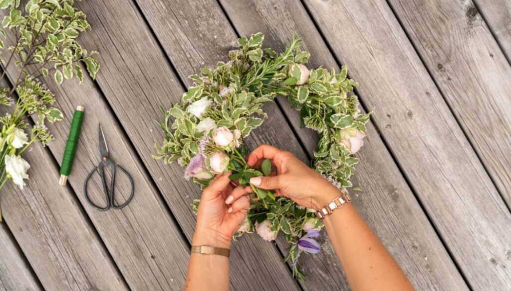 flower crown making