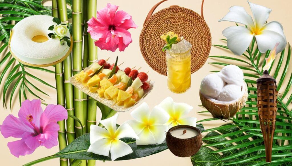 tropical baby shower ideas moodboard