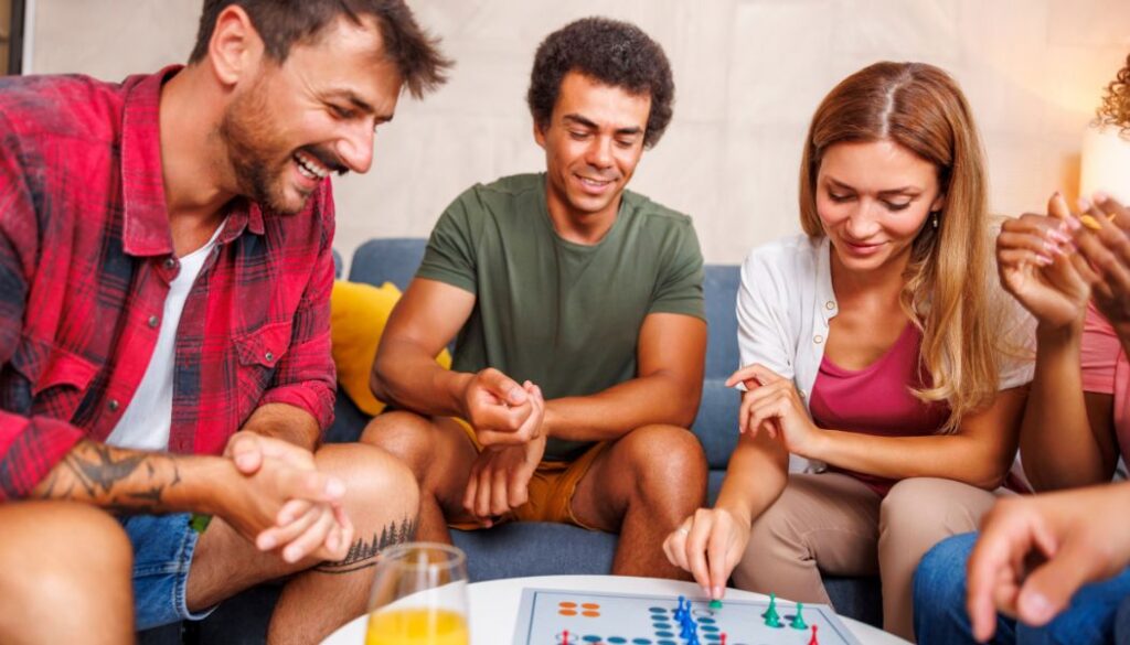 couple playing board games