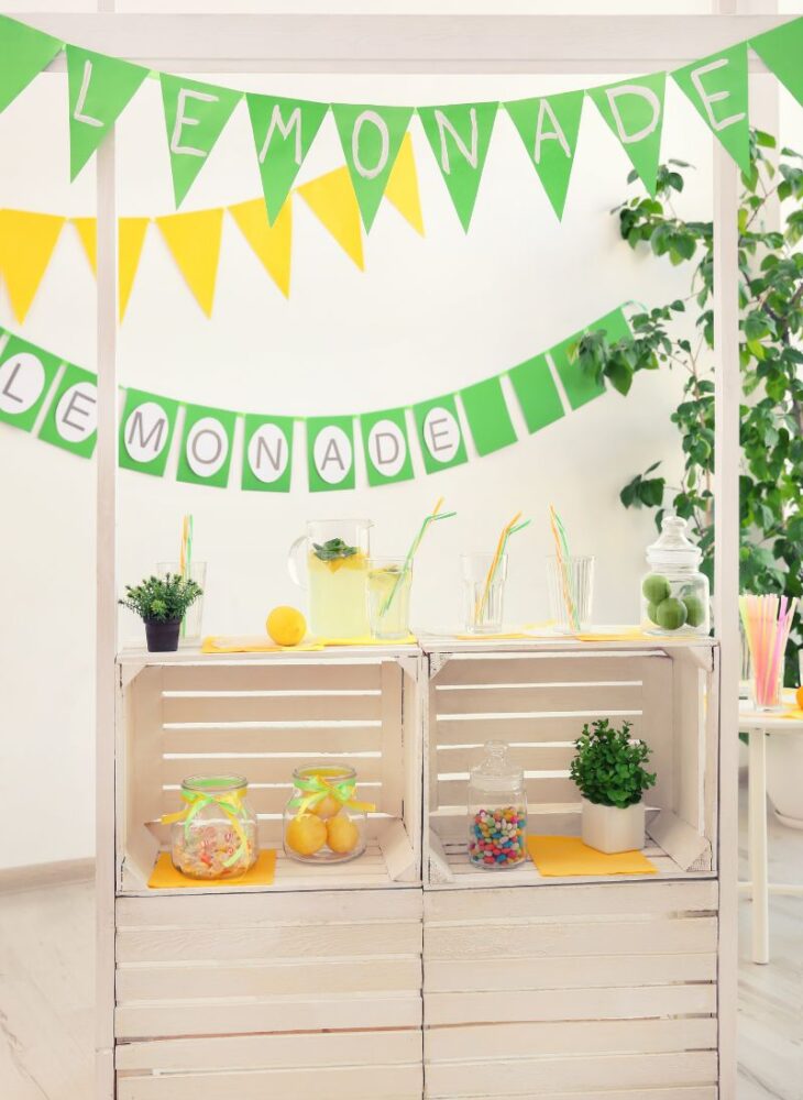 summer baby shower decorations with lemon