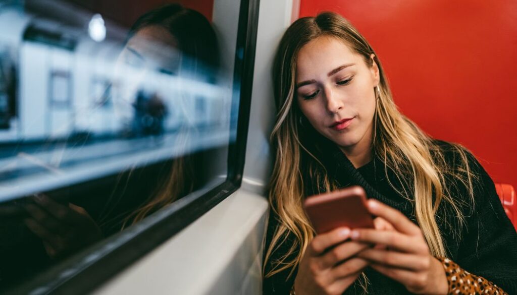woman in subway