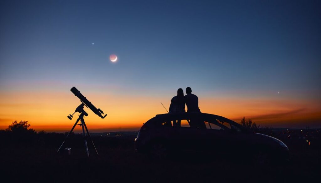 couple stargazing
