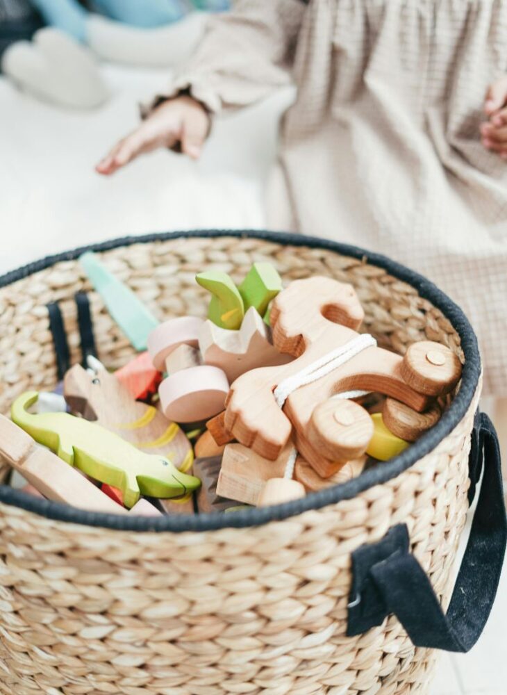 baby toys in a basket