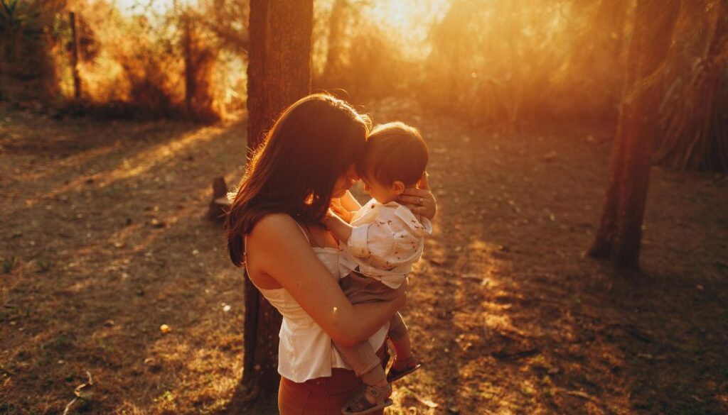 mom with baby in the park