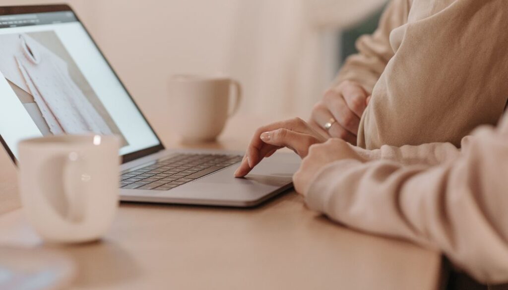 woman working on a laptop