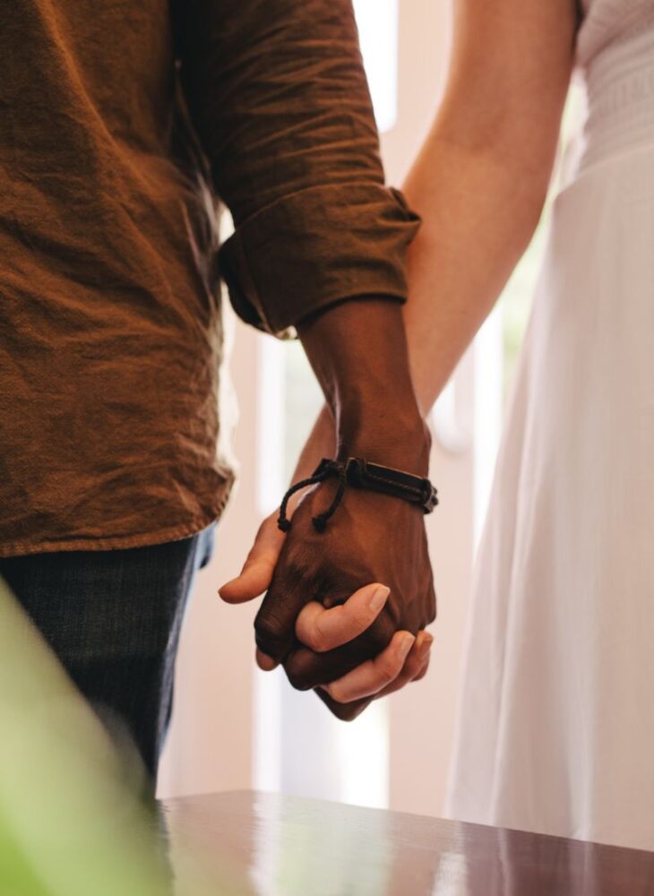 couple holding hands