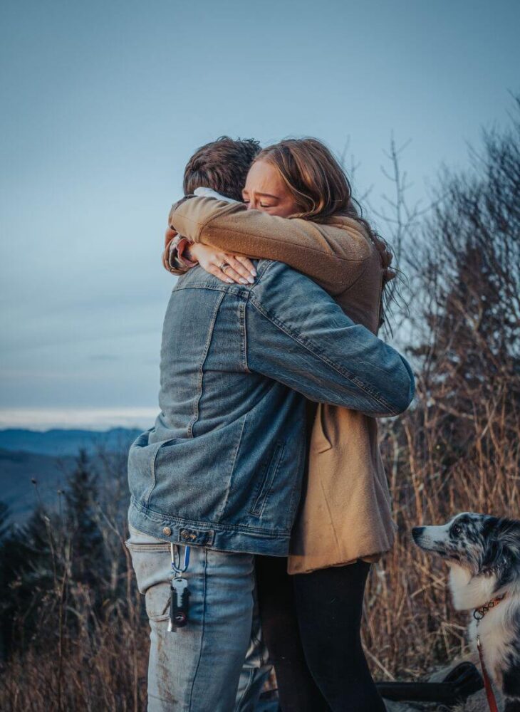couple gently talking