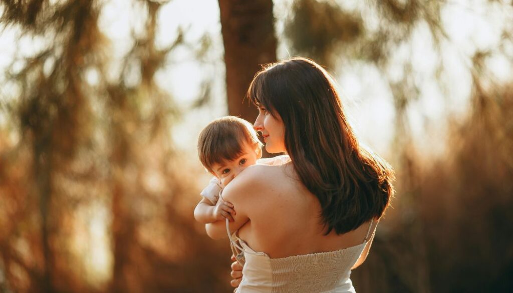 woman holding a baby boy