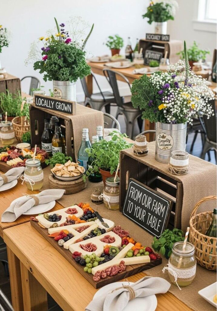 farmhouse baby shower food and drink ideas