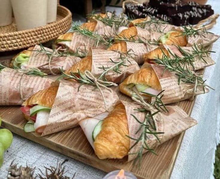 picnic style sandwiches for baby shower